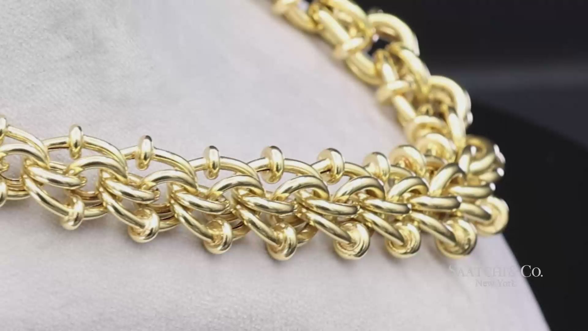 18K(750) Solid Yellow Gold Graduated Byzantine Chain Necklace