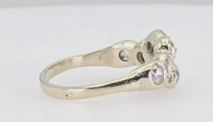 14k (585) White Gold Natural Rose Cut 1.4 Ct White Diamond, Size 5.5