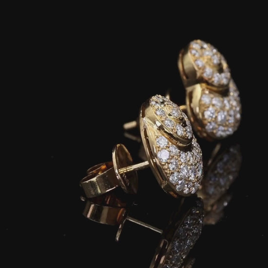 18k (750) Yellow Gold Stunning DIamond Studed Earrings