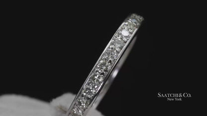 14k (585) White Gold Natural Diamond Eternity Band Size 6.5