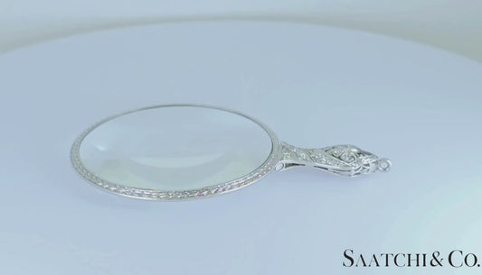 Vintage Platinum (950)- Natural diamond Quizzing/Eye Magnifying glass.