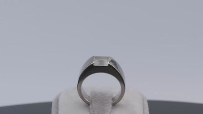 Vintage 18K (750) White Gold Original Authentic Cartier Tank Moonstone Ring