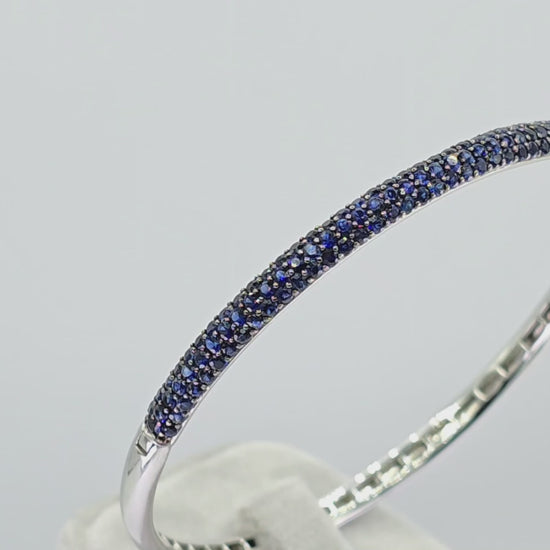 EFFY Royal Blue Sapphire 14K (585) White Gold Bangle / Bracelet
