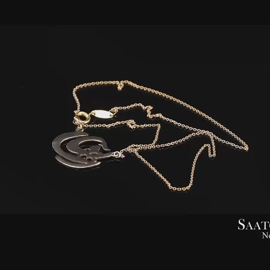 Brand New 18K Solid Yellow Gold Necklace With Raha Pendant