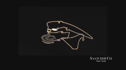 Brand New 18K Solid Yellow Gold Necklace With Raha Pendant