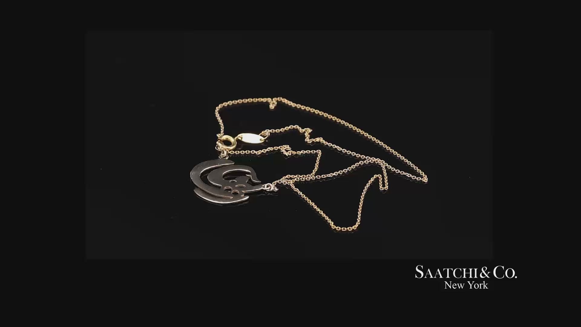 Brand New 18K Solid Yellow Gold Necklace With Raha Pendant