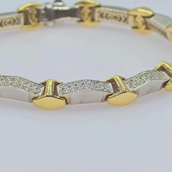 Charriol 18K (750) White/Yellow Two Tone Gold Bracelet Natural White VVS Diamond