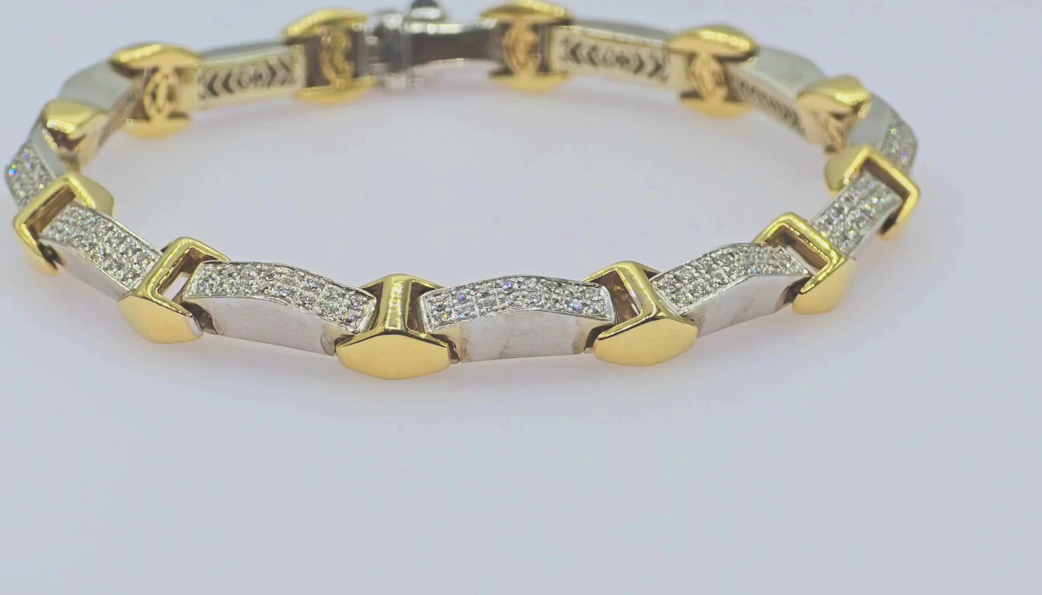 Charriol 18K (750) White/Yellow Two Tone Gold Bracelet Natural White VVS Diamond