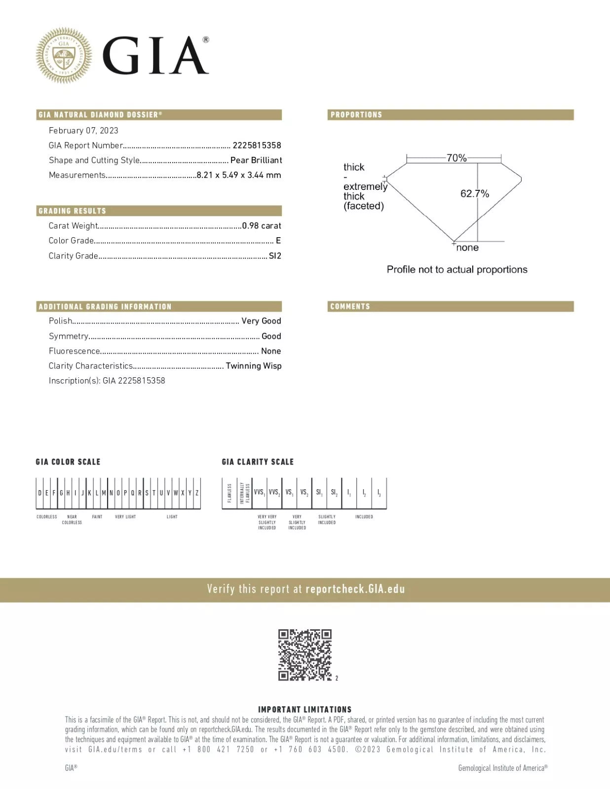 GIA certified 0.98 Ct Natural Diamond: Brooch/ Pin, 18K (750) Gold