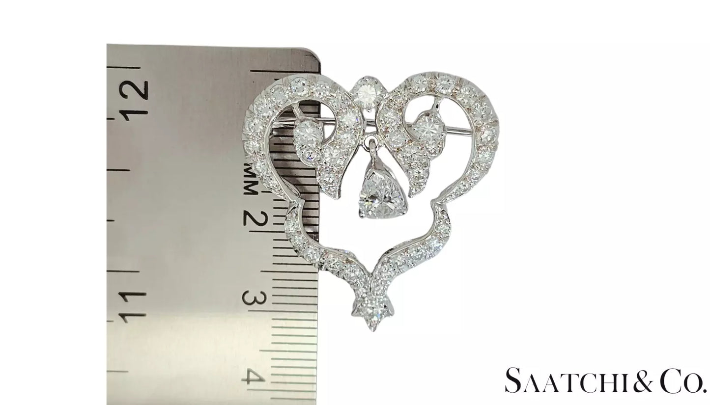 GIA certified 0.98 Ct Natural Diamond: Brooch/ Pin, 18K (750) Gold