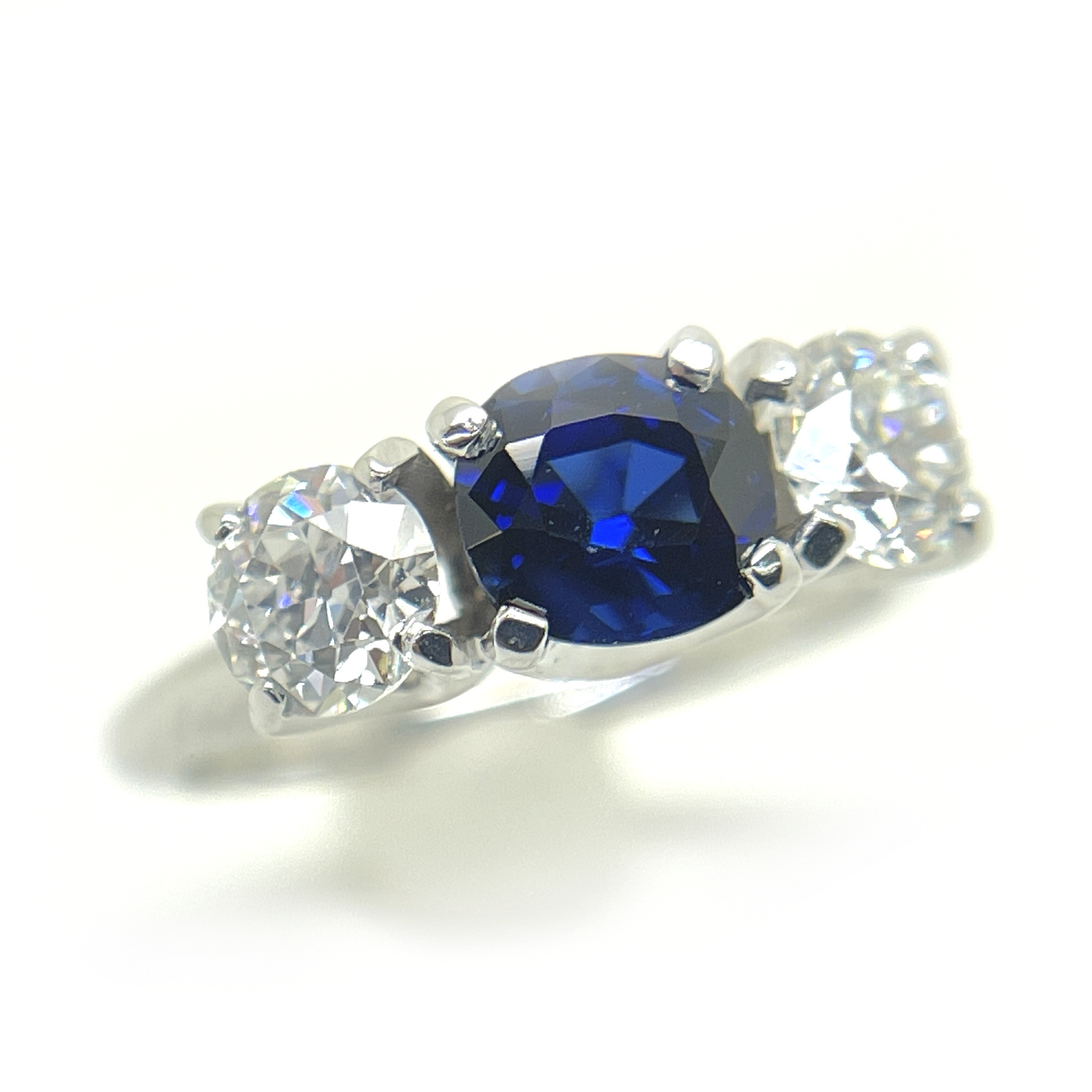 GIA Sapphire and Diamond Ring