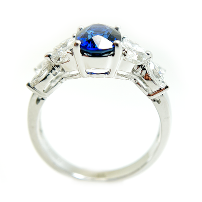 18K White Gold Sapphire and Diamond Butterfly Ring